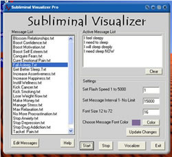 Order Today and Receive Our Subliminal Visualizer Absolutely FREE!! A 49.95 Value! Flashes Subliminal Messages On Your Computer Screen!